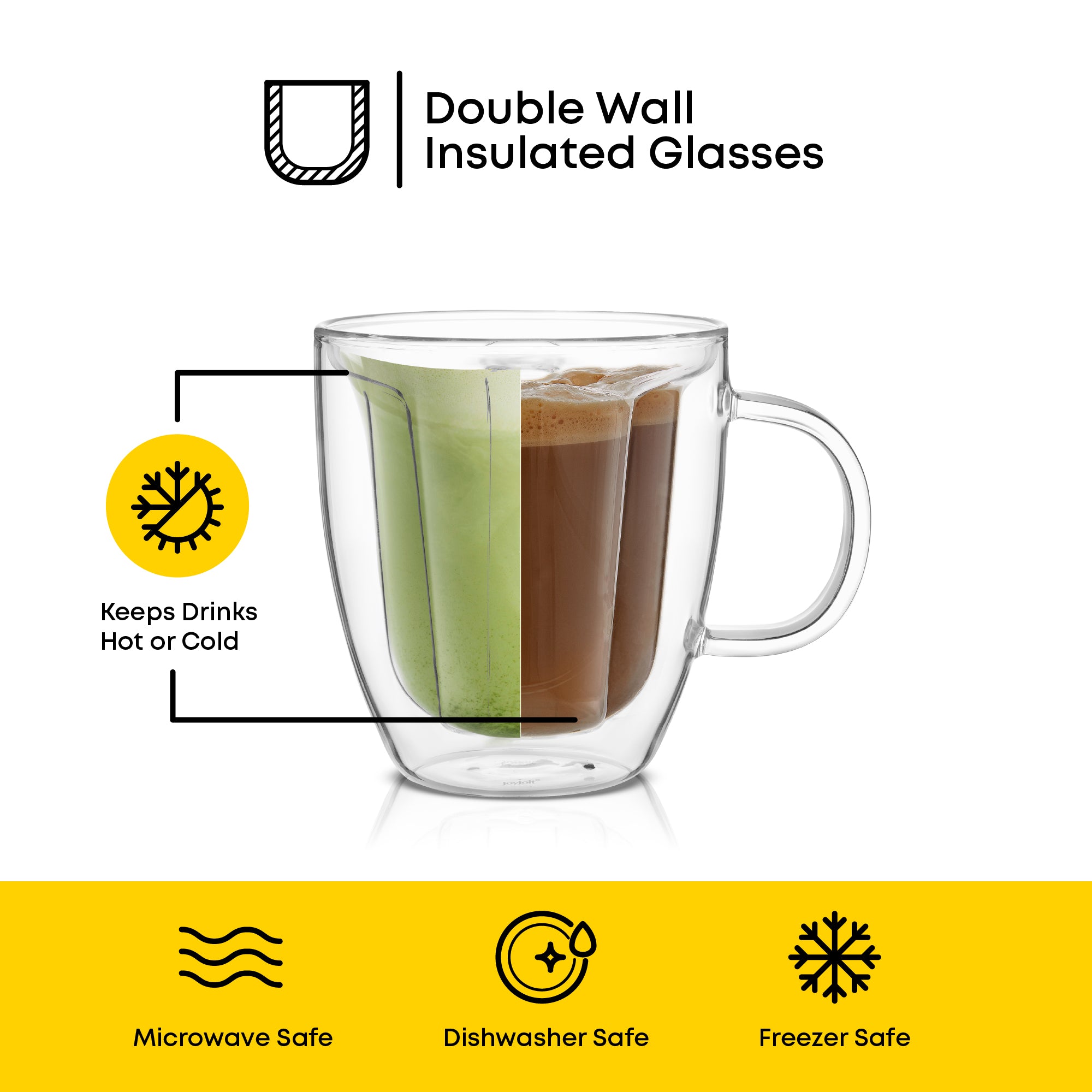 joyjolt-disney-mickey-mouse-3d-double-wall-glass-mugs-set-of-2-10-oz-insulated-c image 4