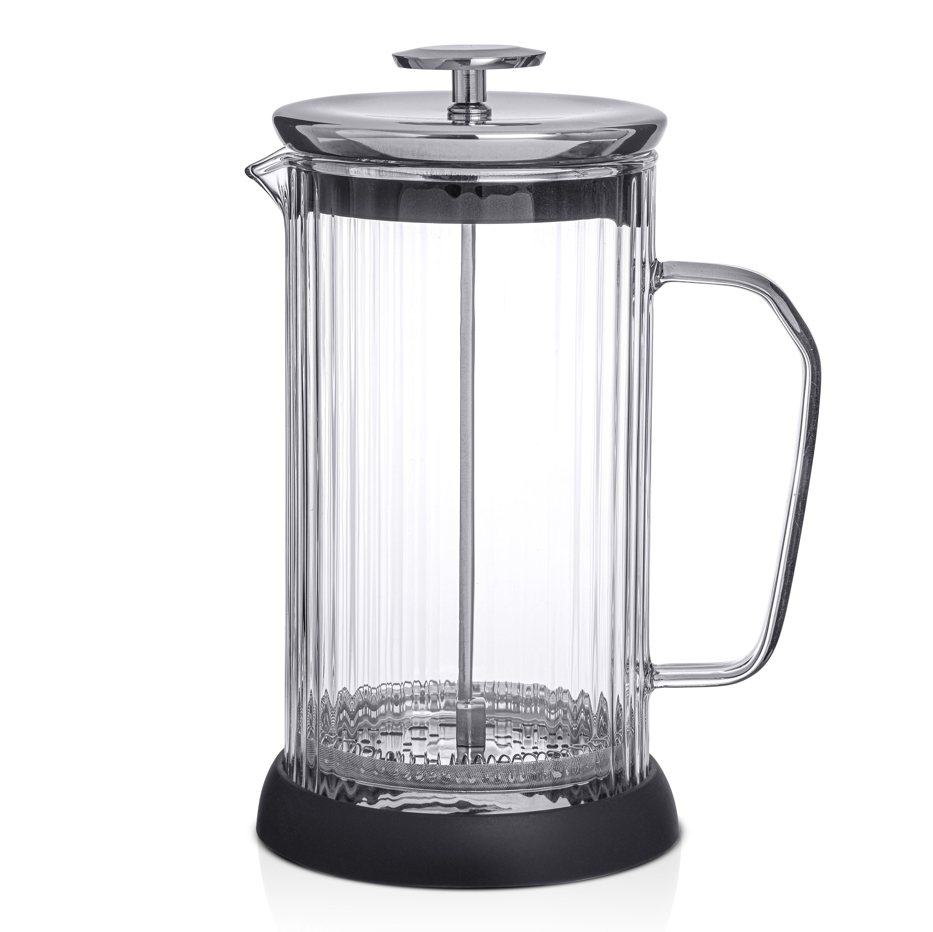 joyjolt-fluted-french-press-33-8-oz-borosilicate-glass-coffee-maker-with-stainle image 3