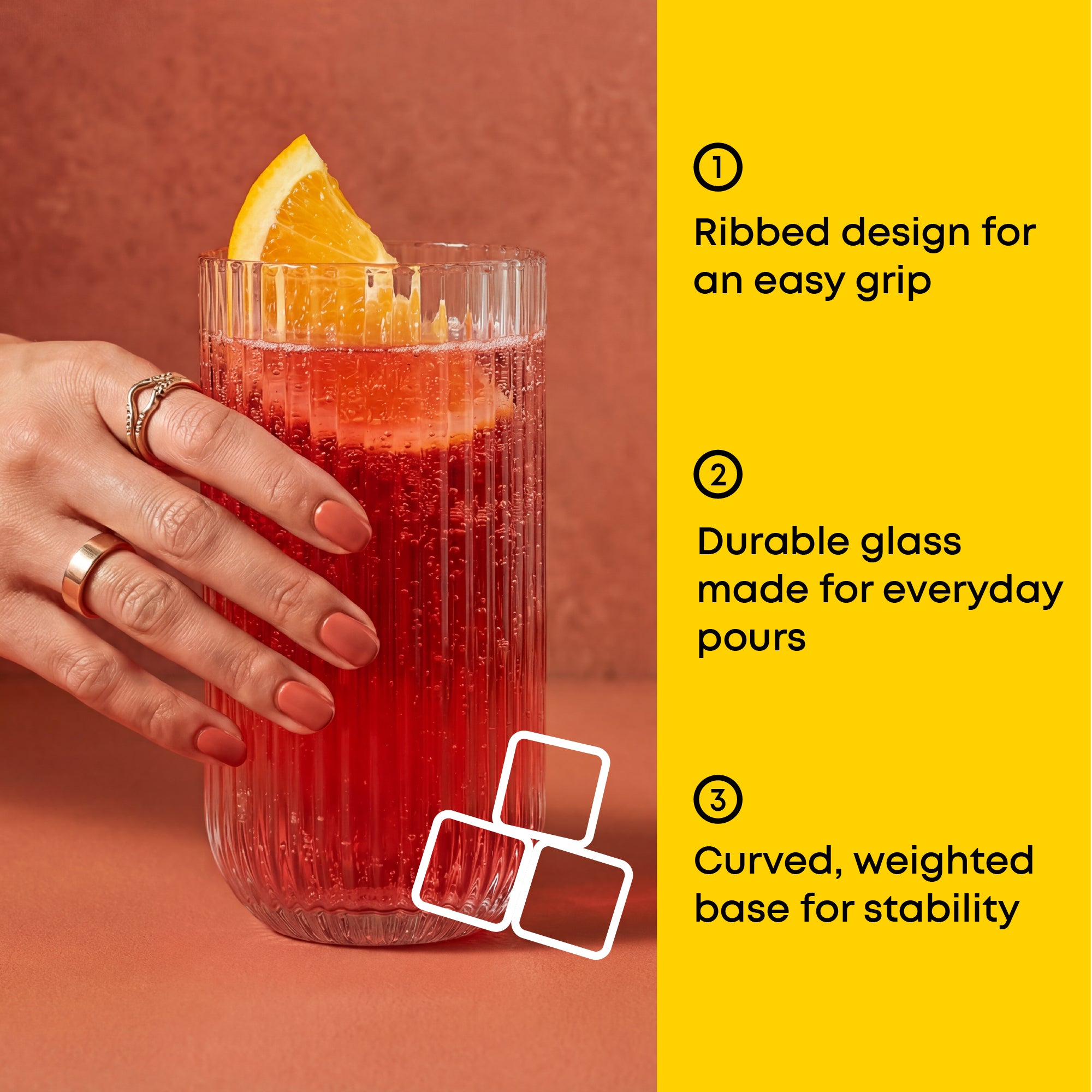 joyjolt-lotus-ribbed-drinking-glasses-set-of-8 image 3