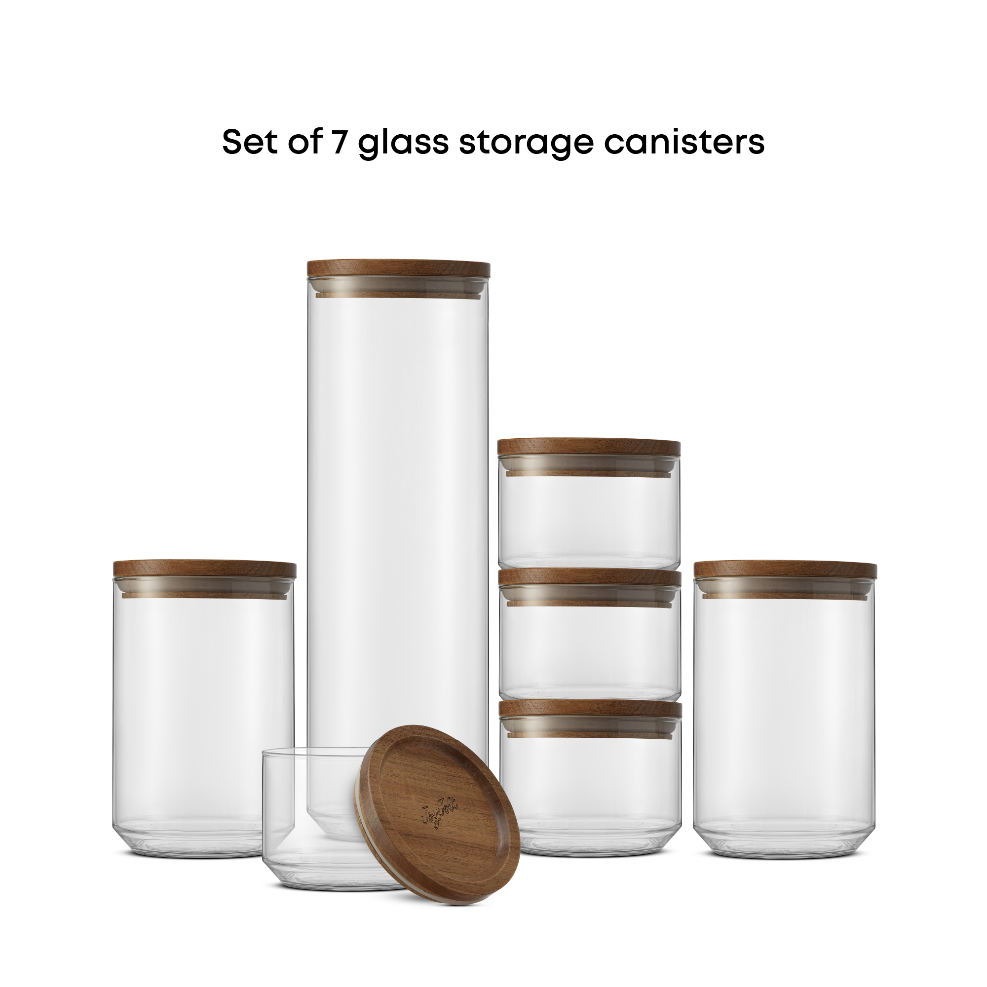 joyjolt-holden-11-piece-glass-canister-set-with-acacia-wood-tray image 4